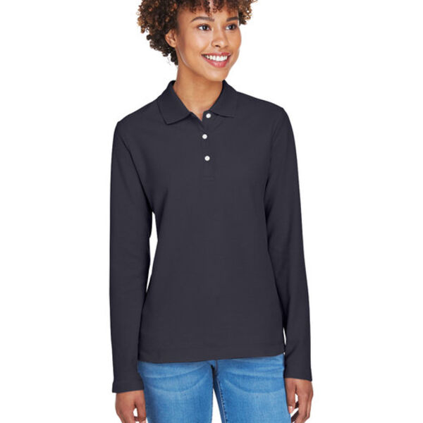 Ladies' Pima Piqué Long-Sleeve Polo Thumbnail