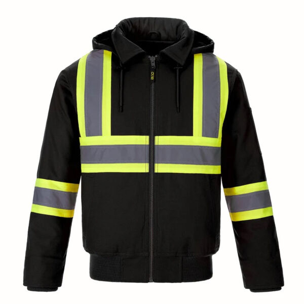 International - Cotton Canvas Hi-Vis Bomber Jacket w/ Detachable Hood Vendor Thumbnail